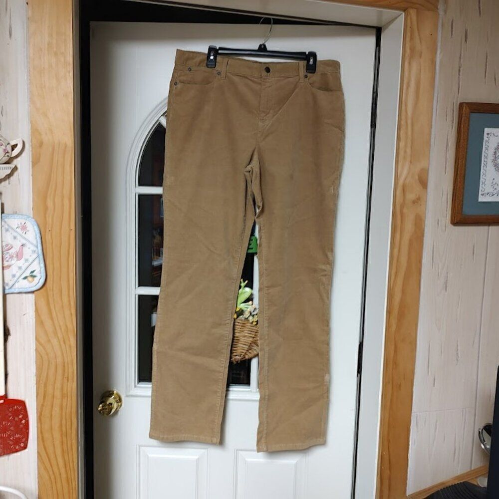 New Talbots Beige Heritage Fit Straight Leg Corduroy Pants Women's Size 16